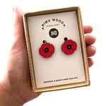 Rimu ANZAC Poppy earrings - Julia Huyser Design