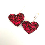 Floral heart Rimu earrings