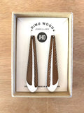 Fantail Pīwakawaka Rimu feather dangly earrings, NZ native bird jewellery