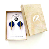Black circle bar rimu earrings with gold accent by Julia Huyser Design
