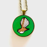 NEW! Fantail Piwakawaka Rimu Necklace - Green - Julia Huyser Design