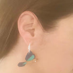 Tui in flight - Rimu earrings - Julia Huyser Design