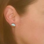 Totara circle studs - Medium - Aqua - Julia Huyser Design