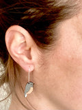Robin Toutouwai New Zealand rimu bird dangly earrings by Julia Huyser Design