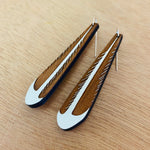 Piwakawaka (Fantail) tail feather earrings - Julia Huyser Design