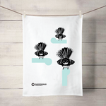 3 Fantails on Koru tea towel - Julia Huyser Design