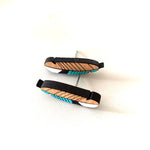 A: Rimu Kingfisher feather studs - Julia Huyser Design