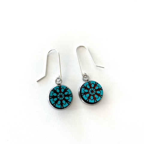 Teal Lace Earrings - STERLING SILVER - Julia Huyser Design