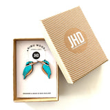 Rimu Kingfisher bird studs - Julia Huyser Design