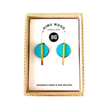 Teal Circle Bar earrings - Julia Huyser Design