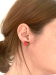 Split Heart Rimu Earrings - studs - Julia Huyser Design