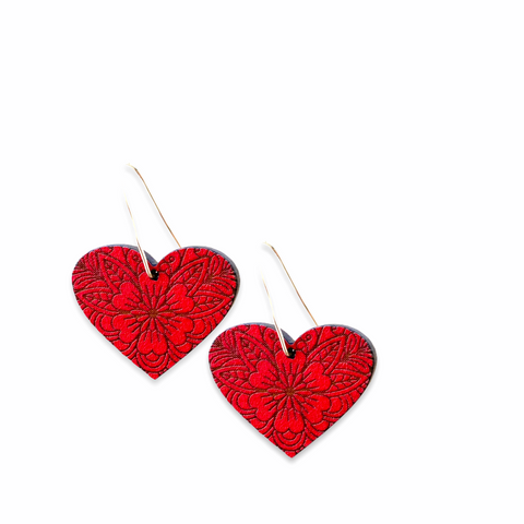 Floral heart Rimu earrings - Julia Huyser Design