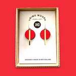 Red Circle Bar earrings - Julia Huyser Design