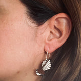 NEW! Fantail/Piwakawaka Bird Rimu earrings (dangly) - Julia Huyser Design
