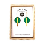 Green Circle Bar earrings - Julia Huyser Design