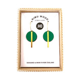 Green Circle Bar earrings - Julia Huyser Design